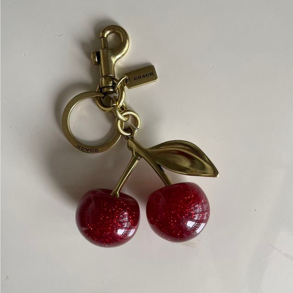 Coach Accessories - Coach Red Glitter Cherry Key & Bag Charm with Gold-Tone Hardware